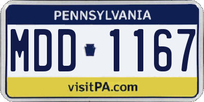 PA license plate MDD1167