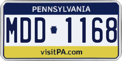 PA license plate MDD1168