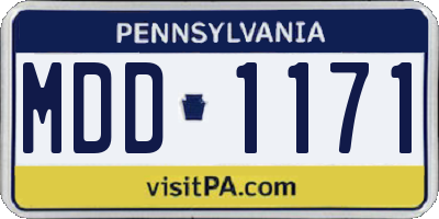 PA license plate MDD1171