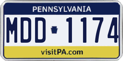 PA license plate MDD1174