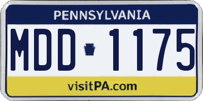PA license plate MDD1175