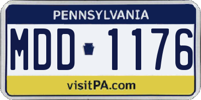 PA license plate MDD1176