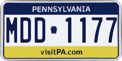 PA license plate MDD1177