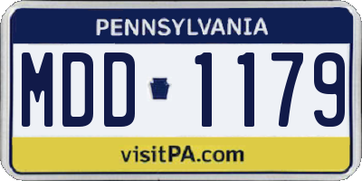 PA license plate MDD1179