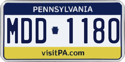 PA license plate MDD1180