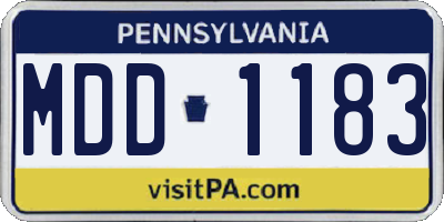 PA license plate MDD1183