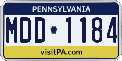 PA license plate MDD1184