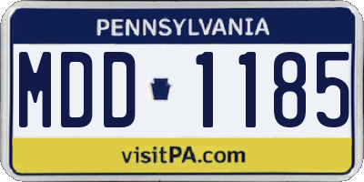 PA license plate MDD1185