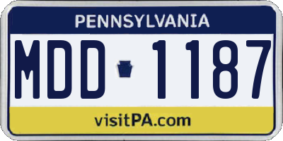 PA license plate MDD1187
