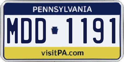 PA license plate MDD1191