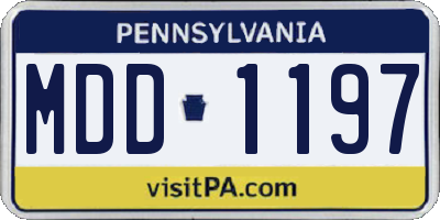 PA license plate MDD1197