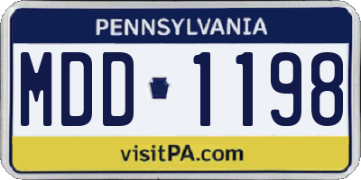 PA license plate MDD1198