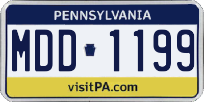 PA license plate MDD1199
