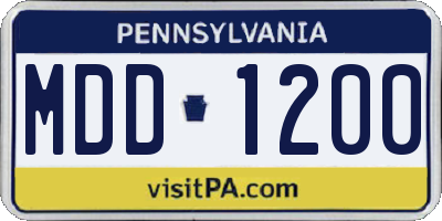 PA license plate MDD1200