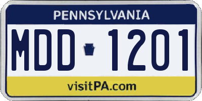 PA license plate MDD1201