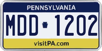 PA license plate MDD1202