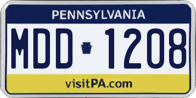 PA license plate MDD1208