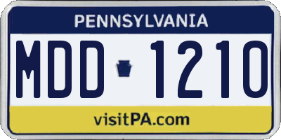 PA license plate MDD1210