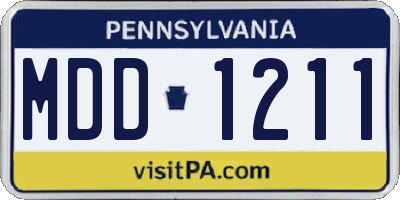 PA license plate MDD1211