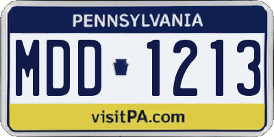 PA license plate MDD1213