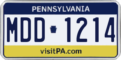 PA license plate MDD1214