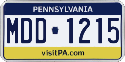 PA license plate MDD1215