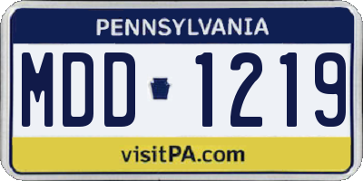 PA license plate MDD1219
