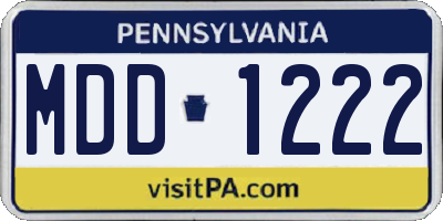 PA license plate MDD1222