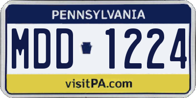 PA license plate MDD1224