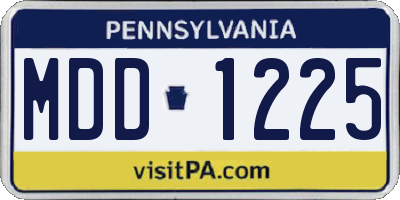 PA license plate MDD1225