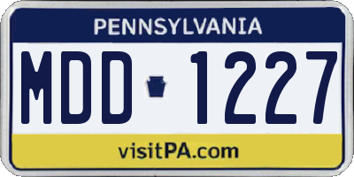 PA license plate MDD1227