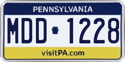 PA license plate MDD1228