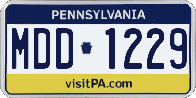 PA license plate MDD1229