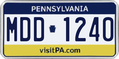 PA license plate MDD1240