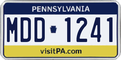 PA license plate MDD1241