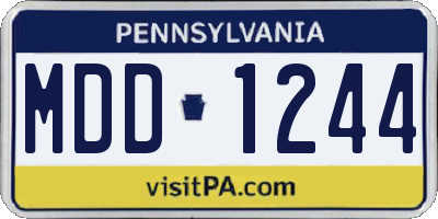 PA license plate MDD1244