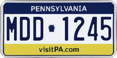 PA license plate MDD1245