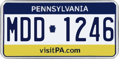 PA license plate MDD1246