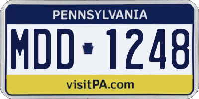 PA license plate MDD1248