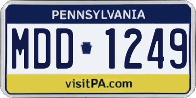 PA license plate MDD1249