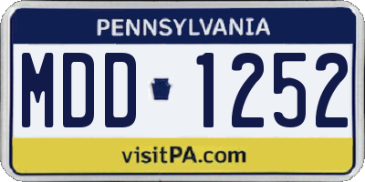 PA license plate MDD1252