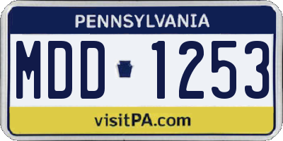 PA license plate MDD1253