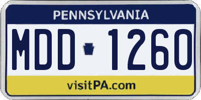 PA license plate MDD1260