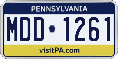 PA license plate MDD1261