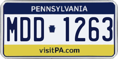 PA license plate MDD1263