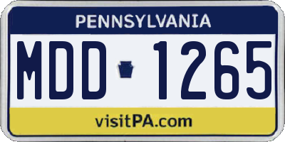 PA license plate MDD1265
