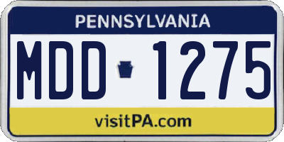 PA license plate MDD1275