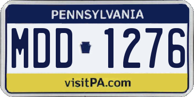 PA license plate MDD1276