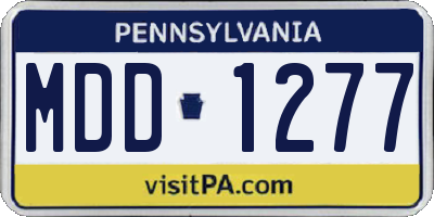 PA license plate MDD1277