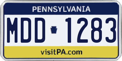 PA license plate MDD1283